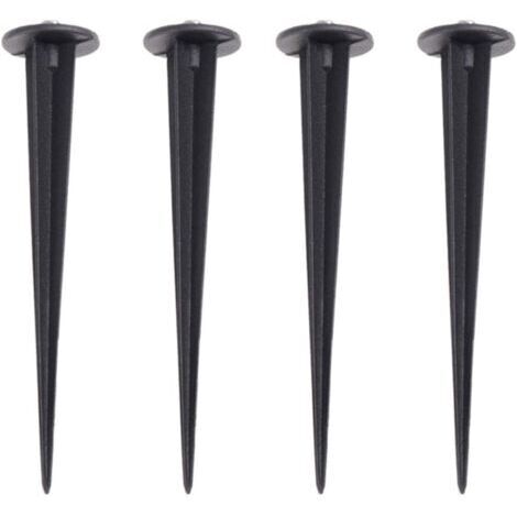 Sollbry Lot de 4 lampes solaires pour pelouse, éclairage de paysage, piquets de sol pour jardin, remplacement des clous de sol, lumières de Noël (160 mm, noir)