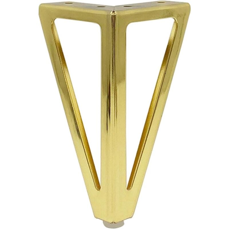 Lot de 4 pieds de meubles en métal, pieds de canapé de style moderne, pieds de rechange pour commode, placard, doré (15 x 8 cm) - Sollbry