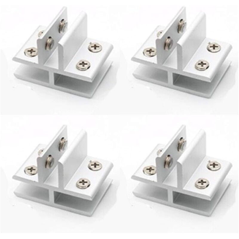 Sollbry - Lot de 4 pinces à verre en forme de t avec support en verre pour fixation sur 3 panneaux latéraux, douche, tables, panneaux, 10-12 mm