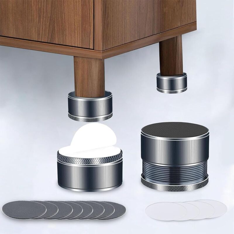 Sollbry - Lot de 4 Rehausseurs de lit et de Meubles réglables, Pieds de Meubles Réglables Métal, Reglable Hauteur