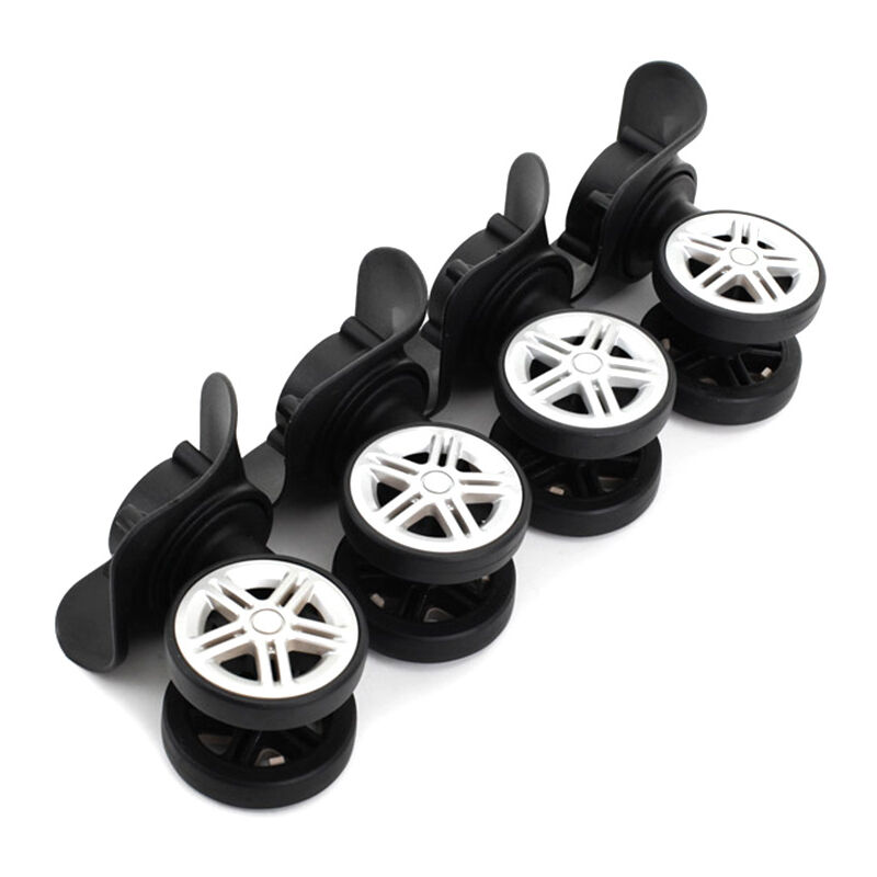 Sollbry - Lot de 4 roulettes de rechange universelles pour valises, roulettes pivotantes noires pour boîte de voyage, accessoire de valise (12 × 5,5