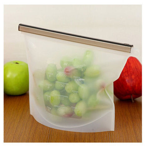 Sollbry Lot de 4 sacs de conservation en silicone (1 L) réutilisables pour sandwich, déjeuner, collation  Congélateur dégradable en silicone (233 x 179 mm)