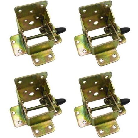 Sollbry Lot de 4 supports pliables avec verrouillage en fer pour table pliable, pieds de table, pieds pliables et charni res pour meubles pour pieds pliants, tabli, bureau d'expansion