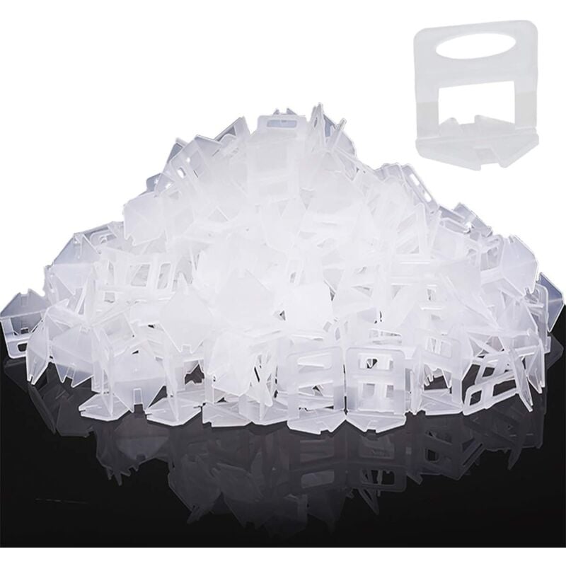 Sollbry Lot de 400 Languettes de Nivellement pour Aide à la Pose de Carreaux, Bandes de Traction de 3 mm de Largeur du Joint, Carreaux Hauteur