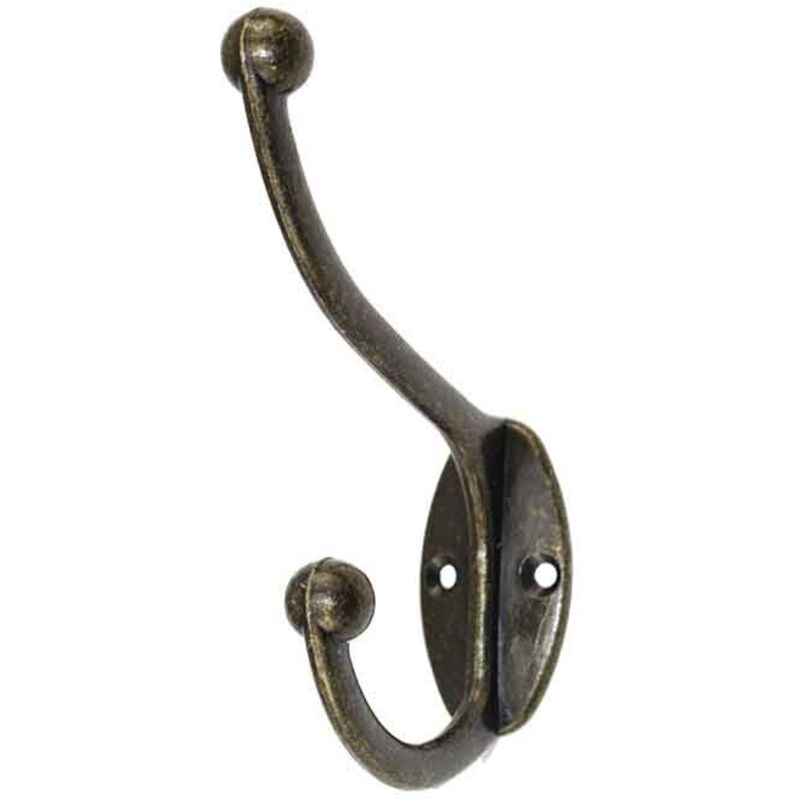 Sollbry - Lot de 5 crochets muraux en fer pour portemanteaux, chapeaux, serviettes, vêtements Aspect bronze/laiton vieilli Style vintage/maison de