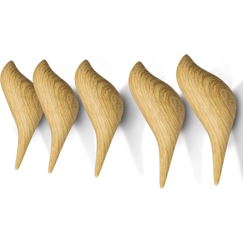 Sollbry - Lot de 5 crochets muraux modernes en résine en forme d'oiseau coloré pour décoration murale de maison, crochet simple en forme d'animal
