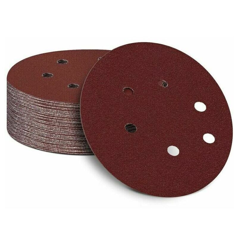 Sollbry - Lot de 50 disques de ponçage auto-adhésifs de 150 mm , Papier abrasif auto-agrippant pour ponceuse orbitale aléatoire (grain 40)