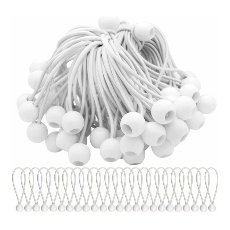 Lot de 50 tendeurs élastiques avec boules élastiques pour chapiteaux, tentes, banderoles et bâches. - Sollbry