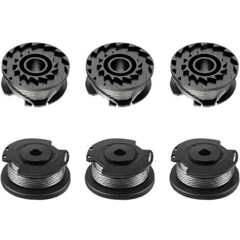 Sollbry Lot de 6 bobines de fil pour coupe-bordure Bosch ART 23 SL/ART 26 SL, bobine de rechange en nylon (F016800569+F016800385), diamètre : 1,65 mm, 4,9 m