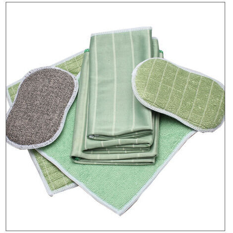Sollbry Lot de 6 Chiffon Bambou Microfibre pour Vitres Miroirs Carreaux Carrosserie Microfibre Bambou Vitre Ménage Salle de Bain