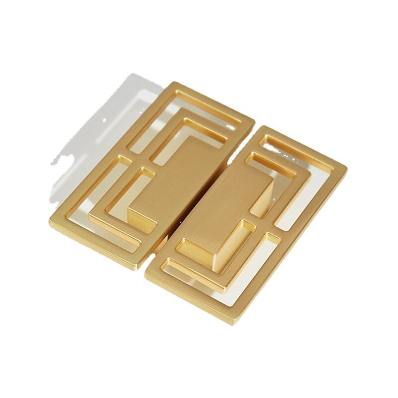 Lot de 6 poignées de tiroir dorées pour placard tv, meuble tv, élégantes poignées en cuivre doré, motifs chinois modernes de bon augure à double trou