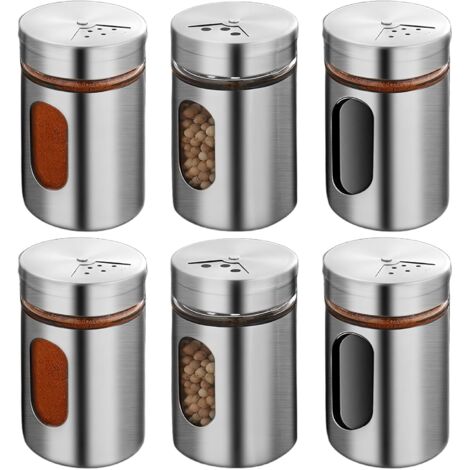 Lot De 12 Pots à épices En Plastique Transparent 100 Ml Avec Couvercle Rotatif - Pour Sel, Poivre, Herbes - Pratiques Pour Cuisine, Barbecue, Rangement Gain De Place