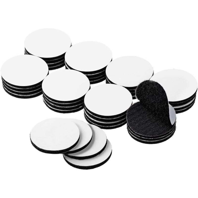 Sollbry - Lot de 60 rubans adhésifs ronds auto-agrippants - Rubans adhésifs double face pour tapis lourds - Rubans de montage mural pour support de