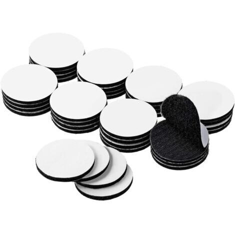 Sollbry Lot de 60 rubans adhésifs ronds auto-agrippants - Rubans adhésifs double face pour tapis lourds - Rubans de montage mural pour support de téléphone à domicile et au bureau - Rond 2,4 pouces