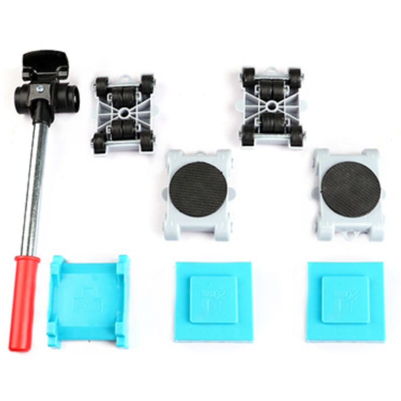 Sollbry - Lot de 8 Déménageurs de Meubles, Roues Rotatives à 360° Avec Double Roulement Muet, Leve Meuble Lourd, Poignée en Caoutchouc Pour canapés,