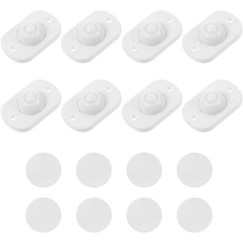 Sollbry - Lot de 8 mini roulettes auto-adhésives, rotation à 360°, roulettes pivotantes à billes en plastique pour appareils de cuisine, poulie