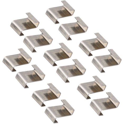 Sollbry Lot de 90 Serre Vitrage Clips, Clips de fixation pour vitre de verre à effet de serre en acier inoxydable, Pinces de Fixation pour Serre en Verre (Type Z Clips)