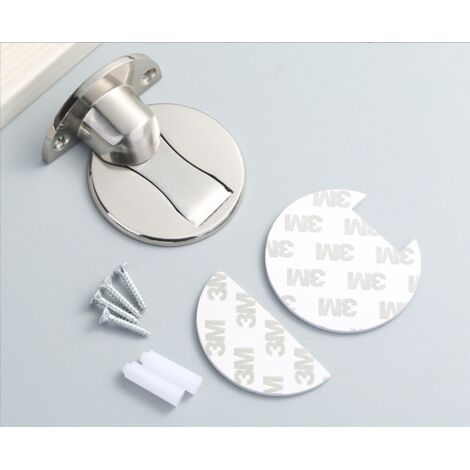 Sollbry Magnetische Türstopper im 2er-Set – Magnetischer Türstopper – gebürstet – unsichtbar und langlebig – kein Bohren
