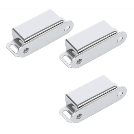 Sollbry Magnetischer Schrankschnäpper, Türschnäpper mit starkem Magnet für Schrank, Schranktürriegel, Schließerschnäpper, Edelstahlriegel für Schrank, Schublade, Küche, Kleiderschrank (3er-Pack)
