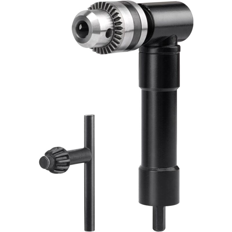 Sollbry - Mandrin d'angle avec serrage rapide 0,8-10 mm 90 degrés Adaptateur de perçage avec clé de mandrin pour arbre Extension Outil de perçage