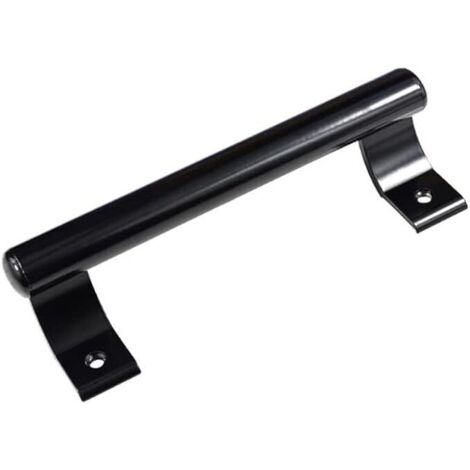 Sollbry Manija de puerta corrediza de aleación de aluminio de 200 mm para balcón, puerta de vidrio, armario de baño, puerta de almacén, manija de metal moderna (negra)