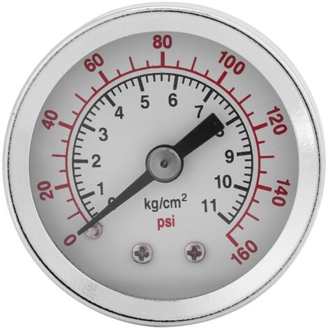 Sollbry Manómetro hidráulico de 0 a 160 PSI, 1/8 NPT, medidor de presión de agua, aceite y aire.