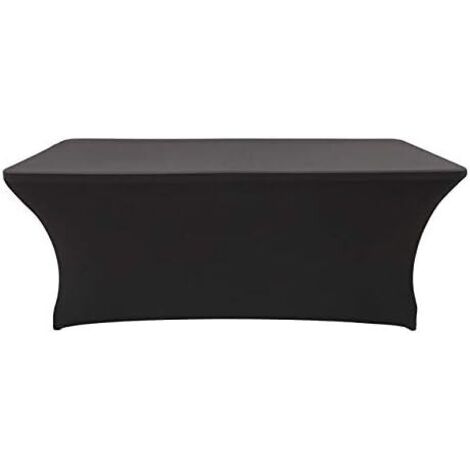 Sollbry Mantel elástico de 2,4 m con patas rectangulares para mesa de banquete de boda, 244 x 76 x 76 cm (negro)