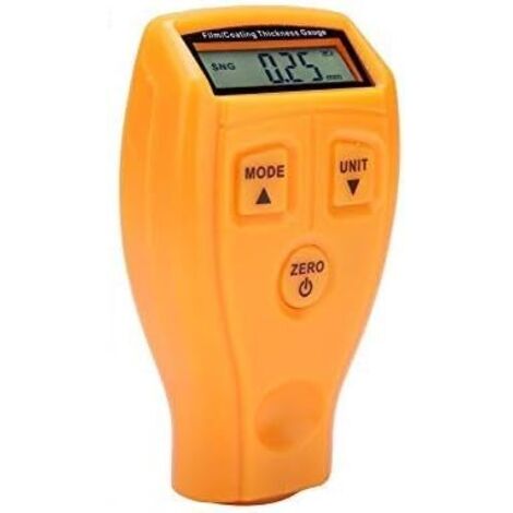 Sollbry Medidor de espesor de pintura para autos, medidor de espesor de revestimiento LCD portátil, detector digital de espesor de revestimiento, medidor (amarillo) (batería no incluida)
