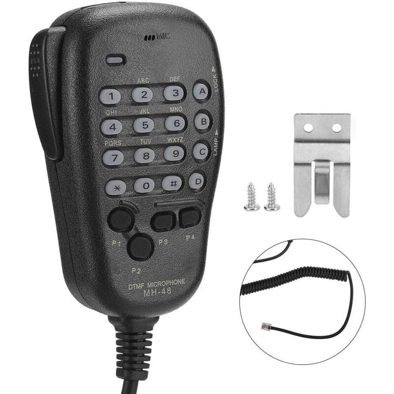 Sollbry - Microphone à main, MH-48 dtmf 6PIN Microphone à main équipement de micro à main Compatible pour la station de radio Yaesu