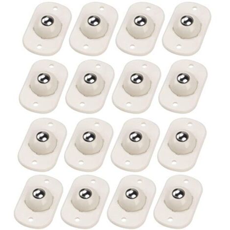Sollbry Mini roulettes auto-adhésives, roulettes à tige, roulement à rouleaux, roue universelle rotative à 360 °, poulie collante pour poubelle, boîte de rangement, petits meubles (blanc-pivotant)