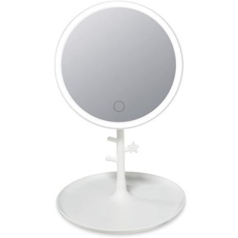 Sollbry Miroir de maquillage avec lumière LED, miroir de coiffeuse à intensité tactile rechargeable