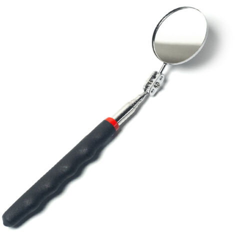 Sollbry Miroirs Télescopiques, Miroirs D'inspection Réglables, Miroir D'inspection, Miroir D'inspection Rotatif à 360 Degrés, Télescopique Jusqu'à 72 cm, Poignée Noire Antidérapante, Pour Réparation A