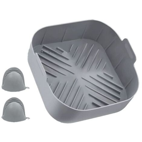 Sollbry Molde de silicona para freidora de aire, 20 cm, color gris