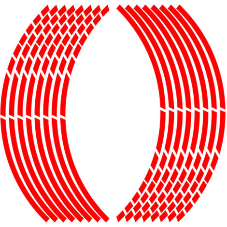 Sollbry Motorrad-Felgeneinfassung, Felgenaufkleber, Fahrrad-Felgenaufkleber, reflektierender Felgenaufkleber, reflektierende Motorradfelgen, für Fahrräder, Motorräder und Autos, rot, 18 Stück