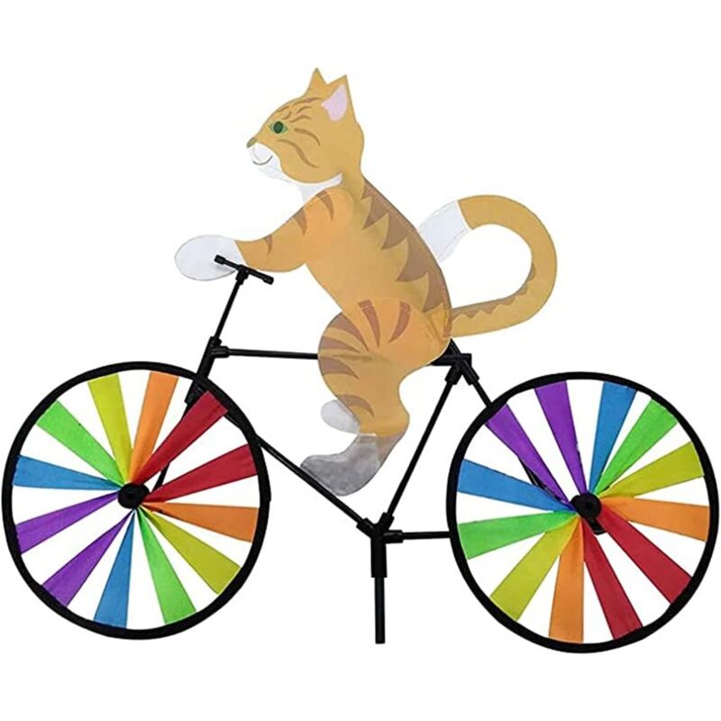 Sollbry - Moulin à Vent en Forme d'animal, Moulin à Vent Mignon sur vélo, Moulin à Vent pour Chat, Jardin, pelouse, Cour, Sable, Plage