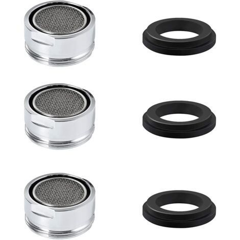Sollbry Mousseur Robinet M24, Acier Inoxydable Aérateur de Robinet, Filtre Aerateur Robinet Economie D'eau Avec Filtre en Acier Inoxydable, pour Cuisine Salle de Bain, Filetage Mâle, 24mm, 3 Pièces