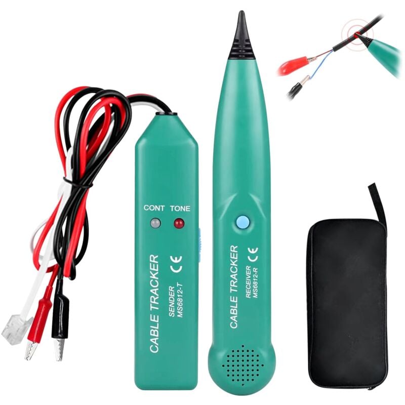 Sollbry - MS6812 Traceur Cable, Cable Tracker, Detecteur Cable Robot Tondeuse, Traceur De Câble Portable, Testeur De Câble Téléphonique, Traceur