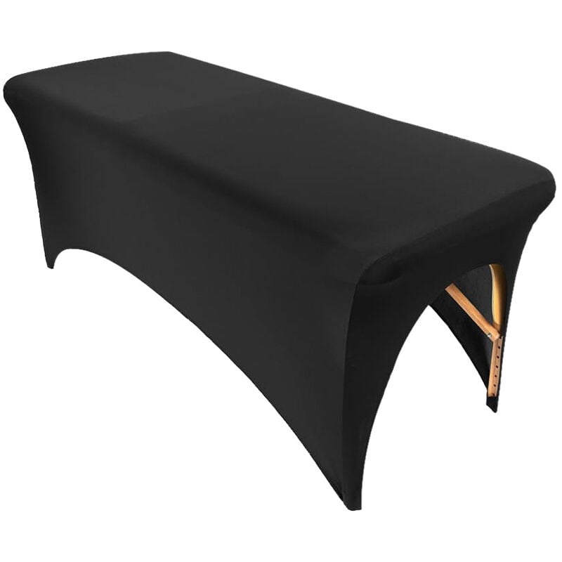 Sollbry - Nappe noire en elasthanne extensible pour table 183 x74 x76 cm