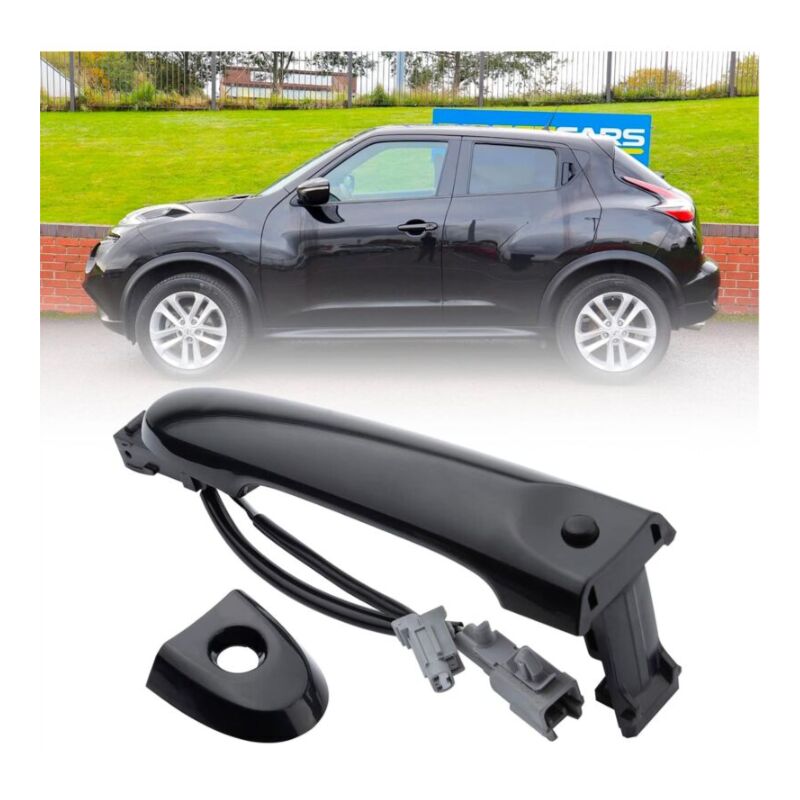 Sollbry - Noir) Poignée de porte extérieure côté conducteur avant droit compatible avec Nissan F15 2010-2022 80644-1FA5A 80644-3WC2A 80640-3WC2A