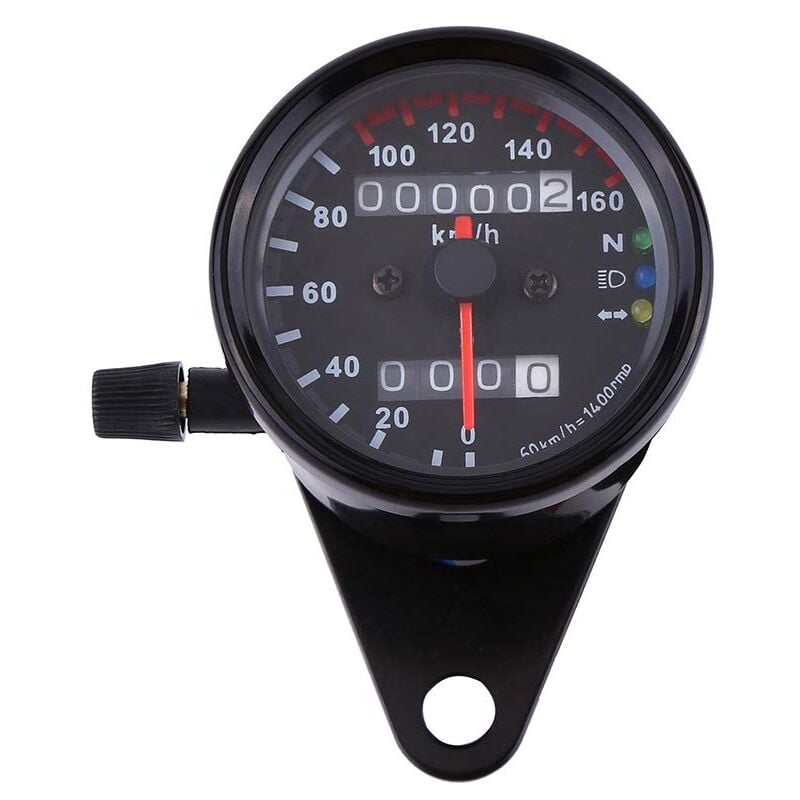 Sollbry - Odomètre de moto, 1pc Universal Odometer Compteur de vitesse Jauge Signal Double affichage numérique(Noir)