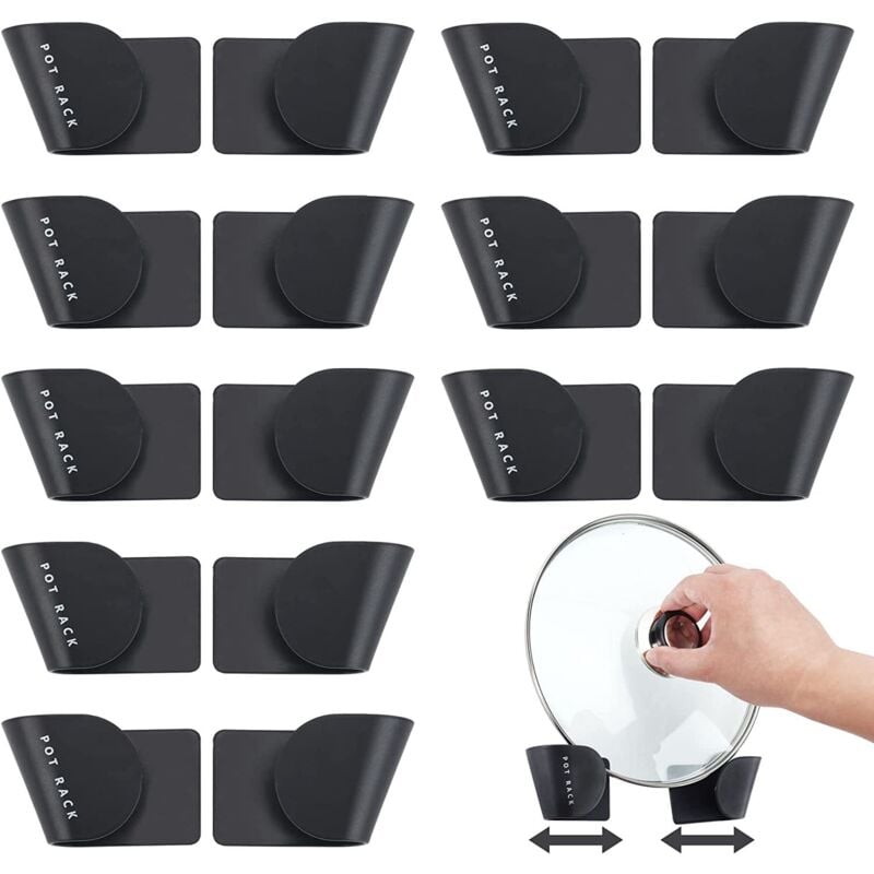 Sollbry - Organisateur de couvercle de casserole réglable pour porte d'armoire, organisation de cuisine, support de couvercle de casserole, astuces