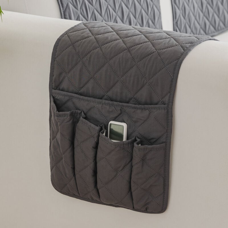 Organiseur pour Accoudoir de Fauteuil, Canapé Chaise Protetor Housse, Suspendre Poches Economie D'espace, Sac De Rangement Antidérapant pour