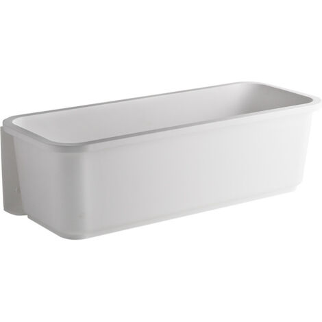 Sollbry Organizador de cesta deslizante de 37,6 x 16,7 x 11,2 cm para debajo del fregadero. Cesta de cocina deslizante con rieles y soporte adhesivo.