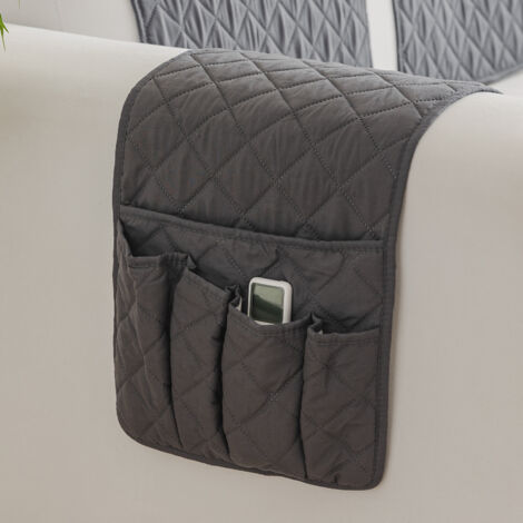 Sollbry Organizador de reposabrazos, funda protectora para sofá o sillón, bolsillos colgantes que ahorran espacio, bolsa de almacenamiento antideslizante para teléfono, libros, revistas y control remo