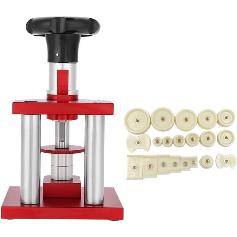 Sollbry - Outil de presse à vis avec 20 matrices de pressage pour réparation de montre, Outil de réparation pour boîtier de montre, presse pour