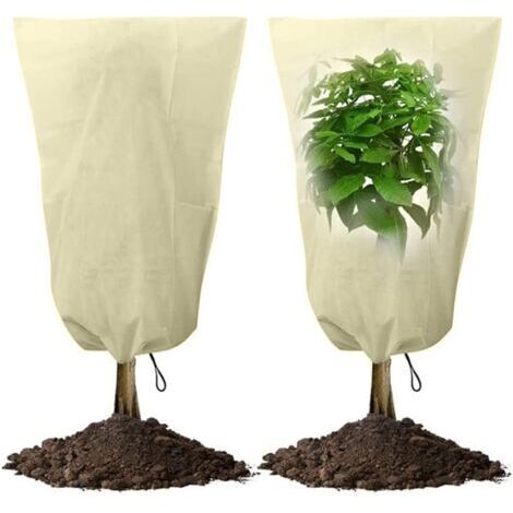Sollbry Pack de 2 Housses de Protection pour Plantes,100x80cm Hivernage Plante Exterieur,Housse D'hivernage pour Plantes en Pot,Housse Hivernage Plante,Sac de Protection pour Plantes,Plantes Housse D'