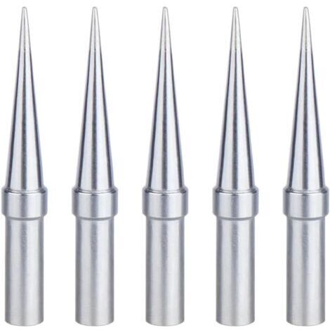 Sollbry Panne à Souder, 5 Pièces Pointe de Fer à Souder  0,4 mm de Remplacement, Pointes de Soudure Cuivre Plaqué Nickel, Applicable for Weller WESD51 WES51 WES50