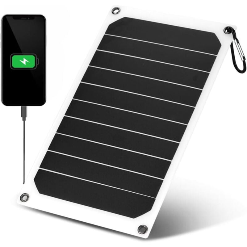 Panneau Solaire, 10W 5V Chargeurs Solaires pour Téléphones Portables Solar Power Bank IP64 Étanche Extérieur Chargeur de Panneau Solaire - Sollbry