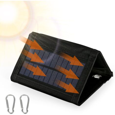Sollbry Pannello solare portatile, pannello solare pieghevole da 8 W con porta USB da 5 V, pannello solare, caricabatterie solare per telefono
