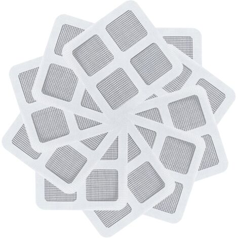 Sollbry Paquete de 10 pegatinas desechables para desagüe de ducha, filtro de pelo para ducha y bañera, pegatinas de acero inoxidable para desagüe de suelo de ducha, baño y cocina.